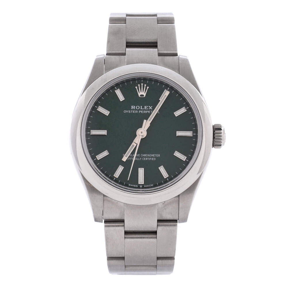 Rolex 31 Oyster Perpetual Green Automatic Watch Stainless Steel